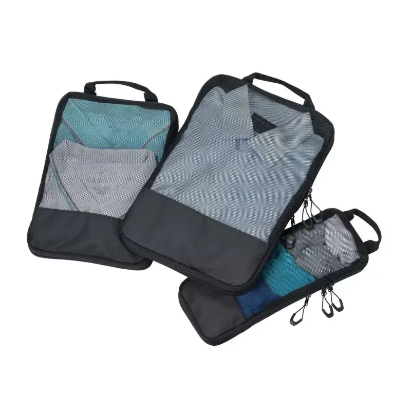 TROIKA Black Packing Cubes Set di sacche a compressione, BBL56/BK