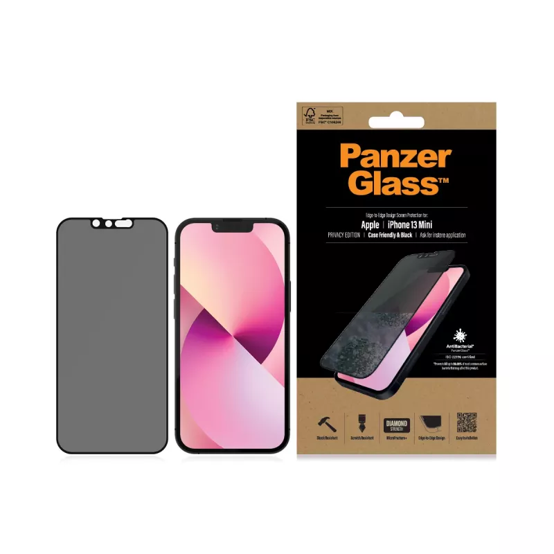 PanzerGlass Privacy Screen Protector Apple iPhone 13 Mini Edge-to-Edge antigraffio e antiurto