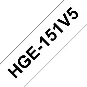 Nastro per etichettatura Brother HGE-151V5 — nero, compatibile con PT-9500PC / PT-9700PC / PT-9800PCN / RL-700S