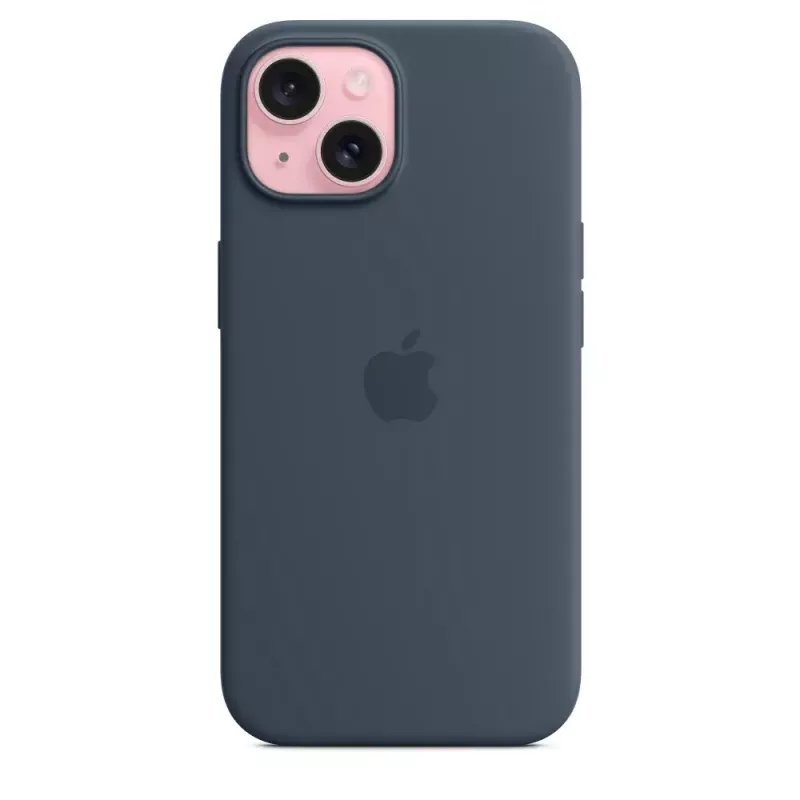 Custodia in silicone Apple iPhone 15 MagSafe Storm Blue