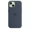 Custodia in silicone Apple iPhone 15 MagSafe Storm Blue