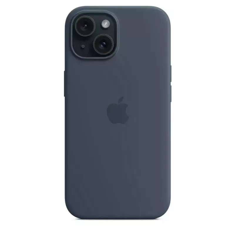 Custodia in silicone Apple iPhone 15 MagSafe Storm Blue