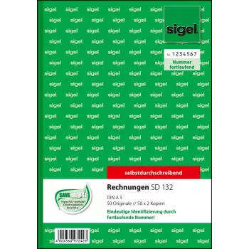 Modulo commerciale Sigel SD132 A5 rosa bianco giallo 150 fogli