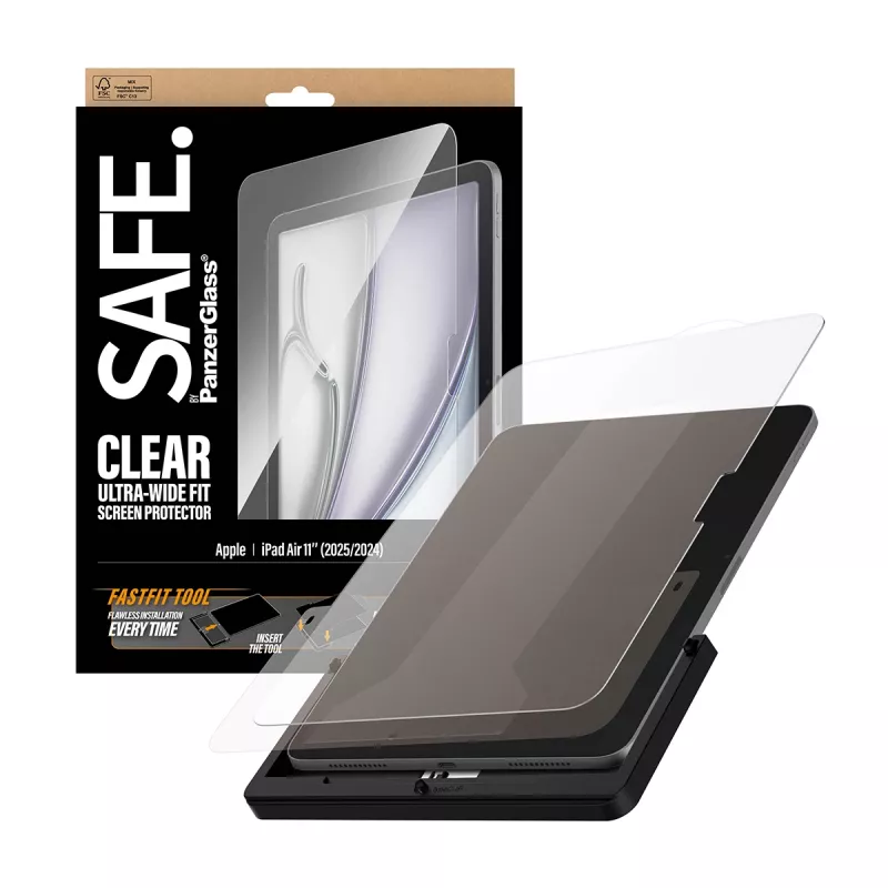 PanzerGlass SAFE. by ® pellicola protettiva per display iPad Air 11 inch (2024-2026) | Ultra-Wide Fit con strumento Fastfit