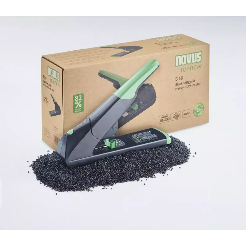 Cucitrice Novus B 56 re+new nero verde capacità 200 fogli