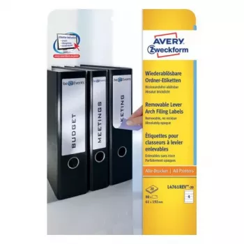 Avery L4761REV-20 etichetta adesiva rettangolo arrotondato rimovibile bianco 80 pz.