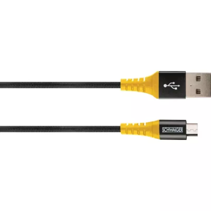 Cavo USB Schwaiger WKUM10 511 1,2 m USB A Micro-USB B nero giallo