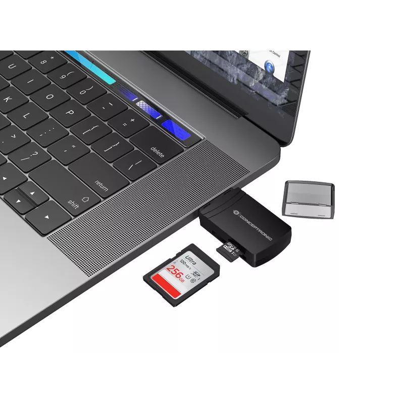 Conceptronic BIAN06B Lettore di schede SD TF/MicroSD 4.0, UHS-II, USB 3.0, 5 Gbit/s