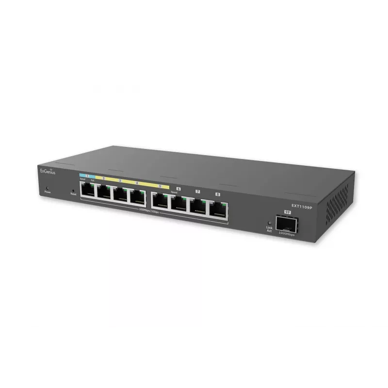 EnGenius switch gestito extender, intelligente, 9 porte GbE, af/at/bt, potenza PoE dipendente dalla potenza della porta PD