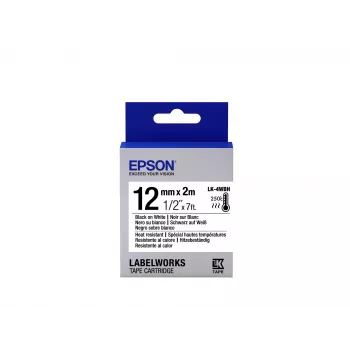 Cartuccia etichette Epson resistente al calore LK-4WBH nero/bianco 12mm (2m)