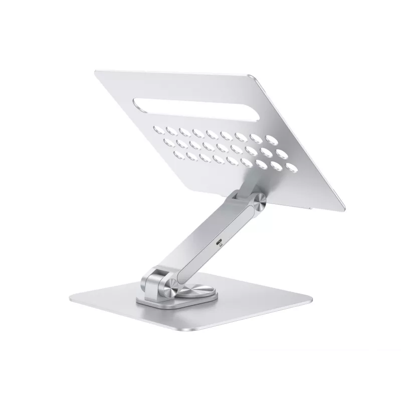 Conceptronic DONN27G, supporto per laptop, argento, alluminio, 360°, USB 3.2 Gen 1 (3.1 Gen 1) Type-C, 5000 Mbit/s