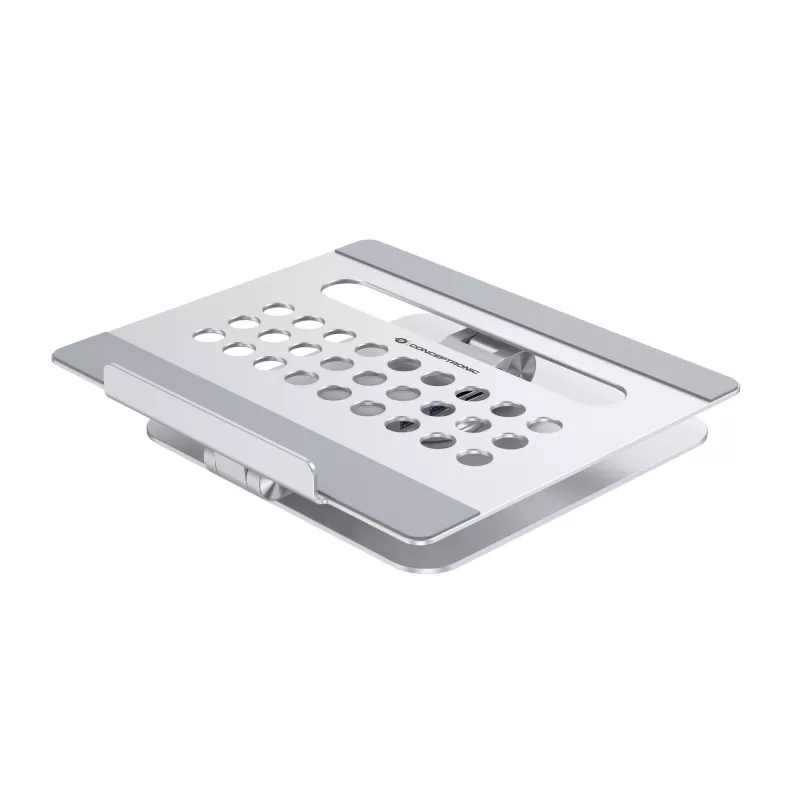 Conceptronic DONN27G, supporto per laptop, argento, alluminio, 360°, USB 3.2 Gen 1 (3.1 Gen 1) Type-C, 5000 Mbit/s