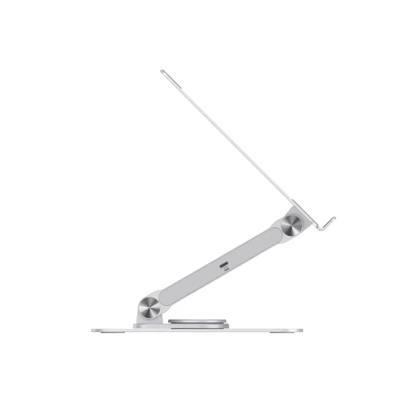 Conceptronic DONN27G, supporto per laptop, argento, alluminio, 360°, USB 3.2 Gen 1 (3.1 Gen 1) Type-C, 5000 Mbit/s