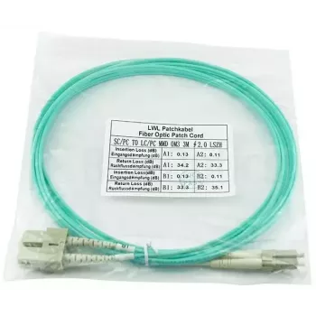 BlueOptics cavo patch in fibra LC-SC multimodale OM3 duplex, LC-UPC/SC-UPC, 10 m, beige (compatibile con Corning 055702T512000010M)