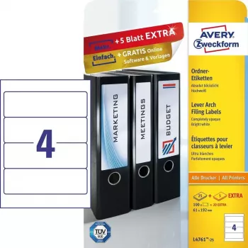 Etichetta adesiva Avery L4761-25 rettangolo arrotondato