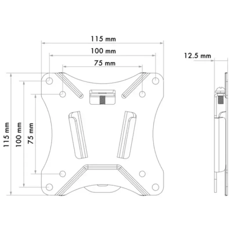 Supporto a parete Schwaiger LWHF2725 513 nero