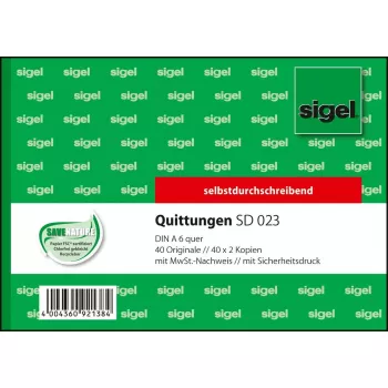Modulo commerciale Sigel SD023 verde A6 Q 120 fogli