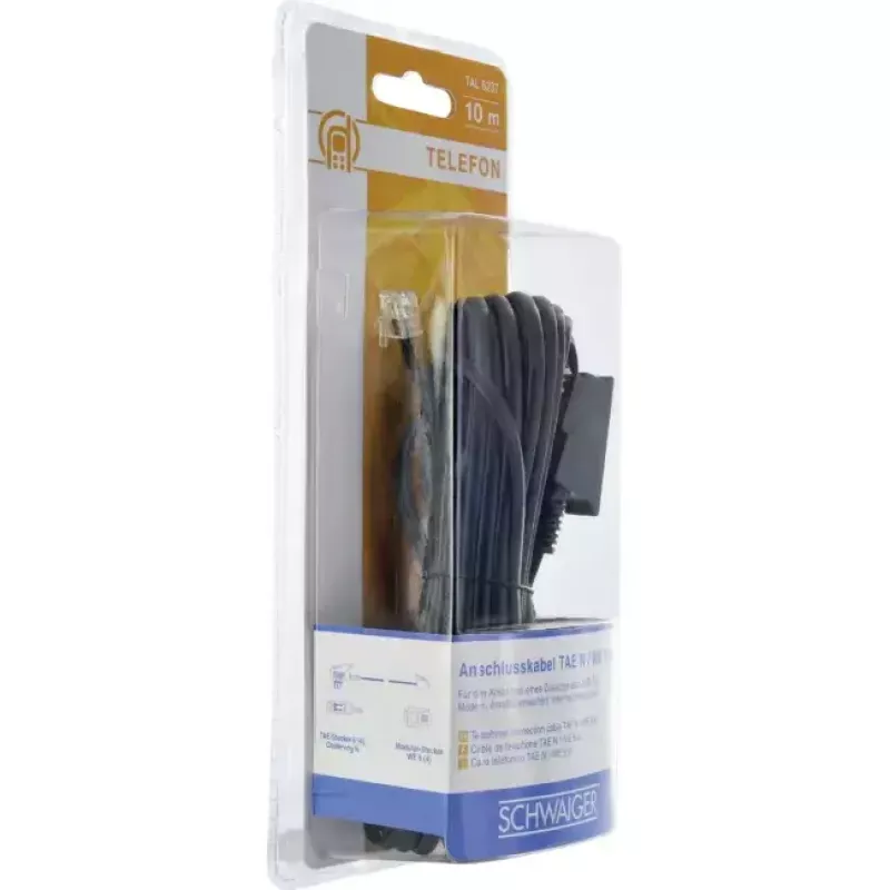 Cavo RJ-11 Schwaiger 10m TAE-N nero