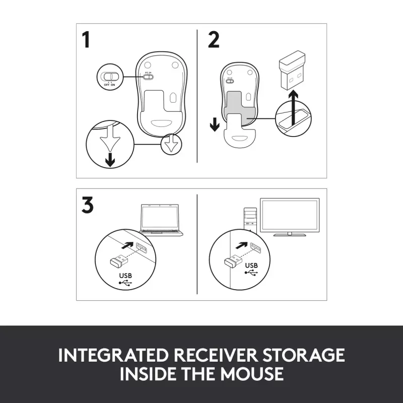 Mouse Logitech M185 Swift Wireless grigio