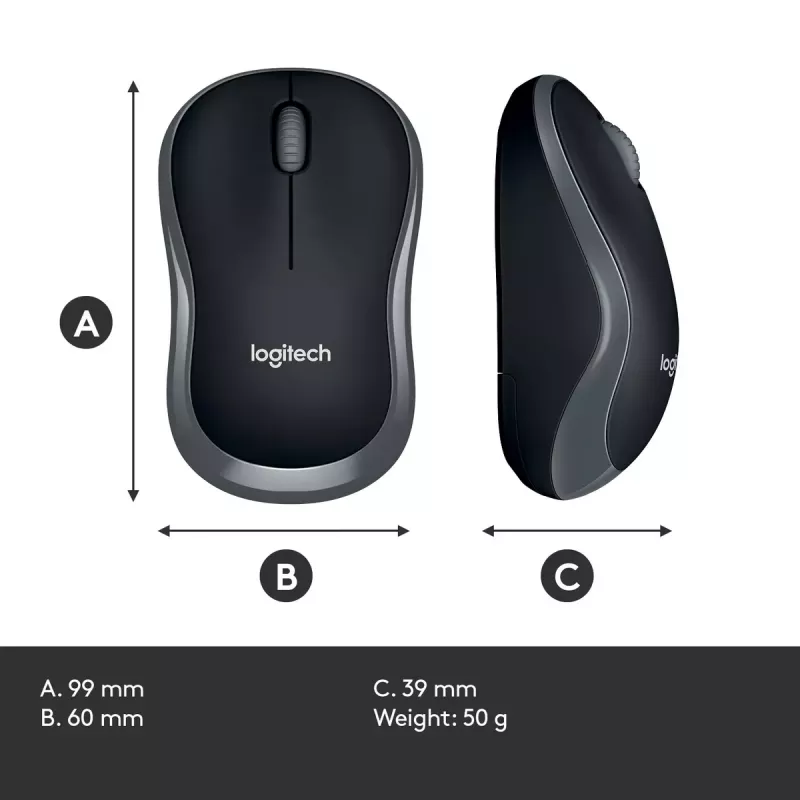 Mouse Logitech M185 Swift Wireless grigio