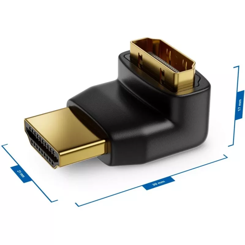 Techly Adattatore HDMI M / F angolare L IADAP HDMI-L, HDMI, HDMI, nero