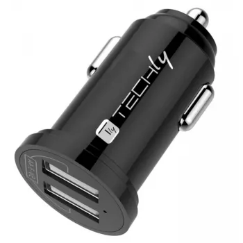 Techly Mini caricabatterie auto 2 porte USB-A 24W / 4,8A nero