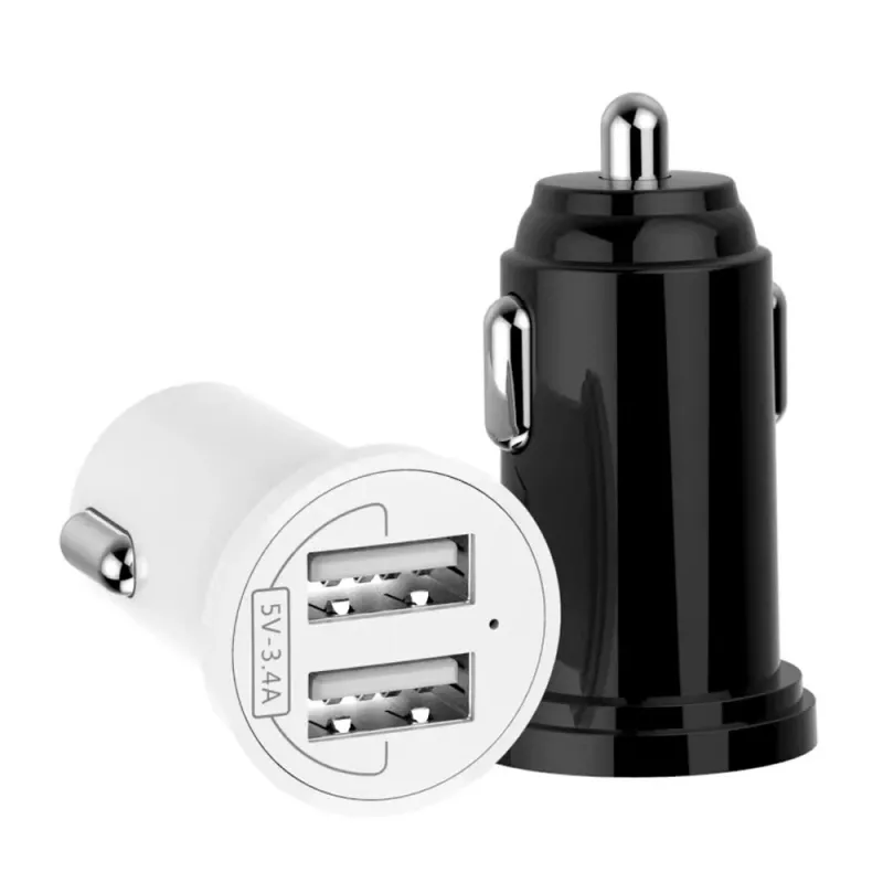 Techly Mini caricabatterie auto 2 porte USB-A 24W / 4,8A nero