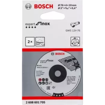 Bosch Expert for Inox dischi abrasivi, 76 x 4 x 10 mm, 2 pezzi