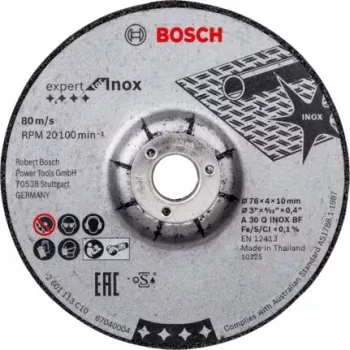 Bosch Expert for Inox dischi abrasivi, 76 x 4 x 10 mm, 2 pezzi