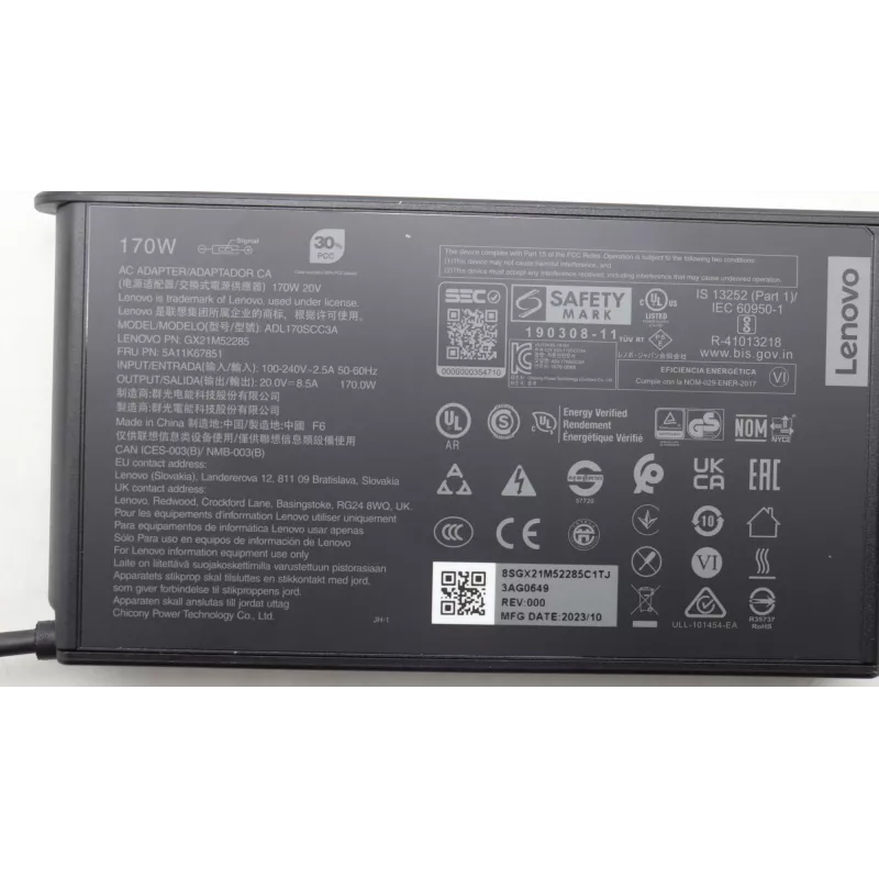 Alimentatore/inverter indoor Lenovo 5A11K67851 170 W nero