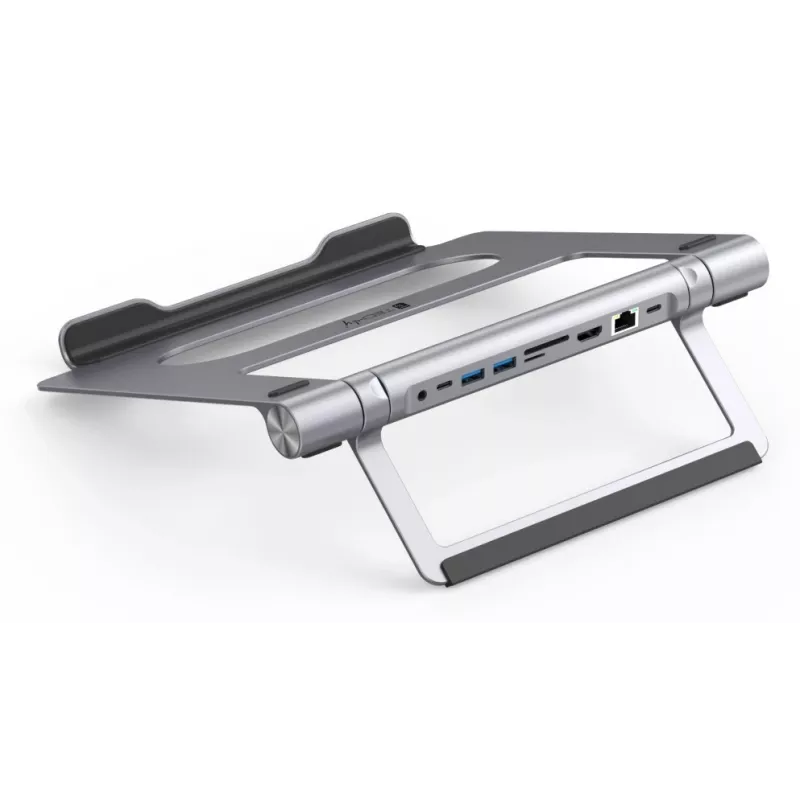Techly ICA-NTB-DOCK91 con filo USB 3.2 Gen 1 (3.1 Gen 1) Type-C argento