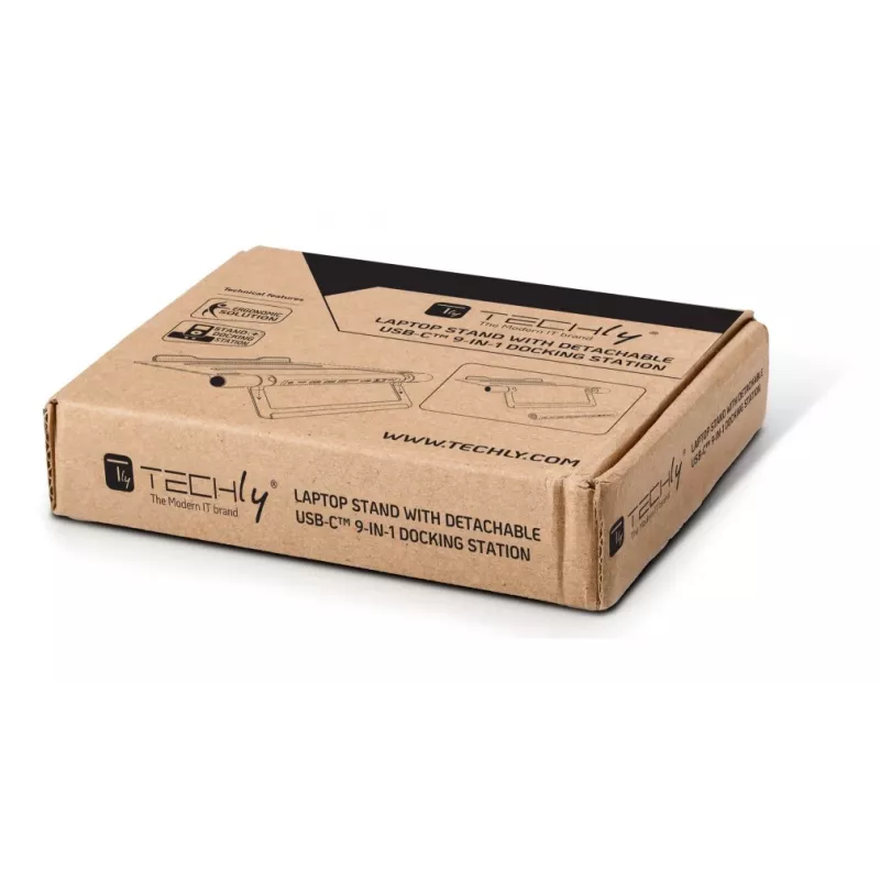 Techly ICA-NTB-DOCK91 con filo USB 3.2 Gen 1 (3.1 Gen 1) Type-C argento
