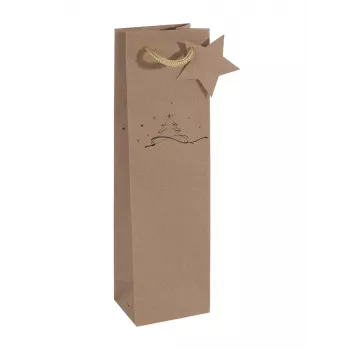 Sacchetto regalo Sigel GT039 marrone 100x80x350 mm