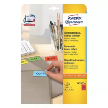 Etichette adesive Avery L4790-20 rettangolo arrotondato rimovibili