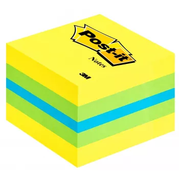 3M Post-it 2051L note quadrate blu, verde, turchese, giallo 400 fogli autoadesive
