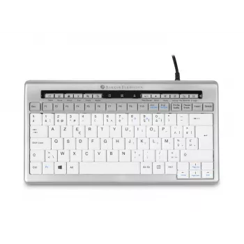 BakkerElkhuizen S-board 840 UK Qwerty, Tenkeyless (80 - 87%), Cablato, USB, Interruttori a forbice, QWERTY, Grigio chiaro, Bianco