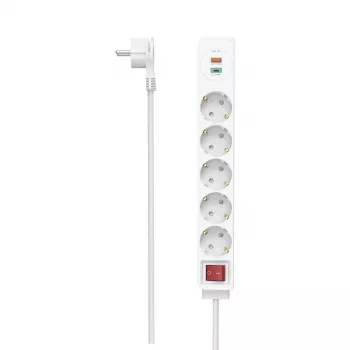 Hama 00223186 prolunga di alimentazione 1,4 m 5 presa/e CA per interni bianco