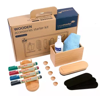 Set accessori Legamaster WOODEN 17 pezzi certificato FSC