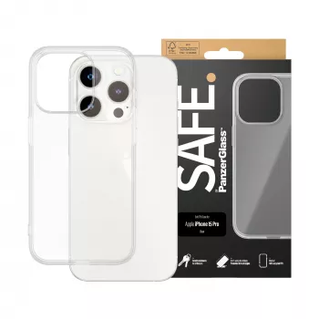 PanzerGlass SAFE. by ® Custodia TPU trasparente iPhone 15 Pro