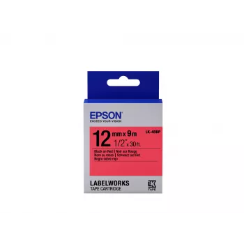 Cartuccia etichetta Epson Pastel LK-4RBP nero/rosso 12 mm (9 m)