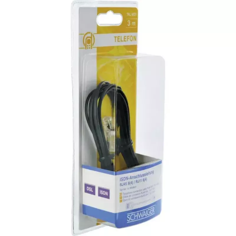 Cavo di rete Schwaiger 3,0 m RJ-11 - RJ-45 3 m nero