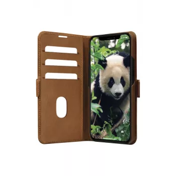 Custodia portafoglio dbramante1928 iPhone 14 Plus tan 3 scomparti per carte