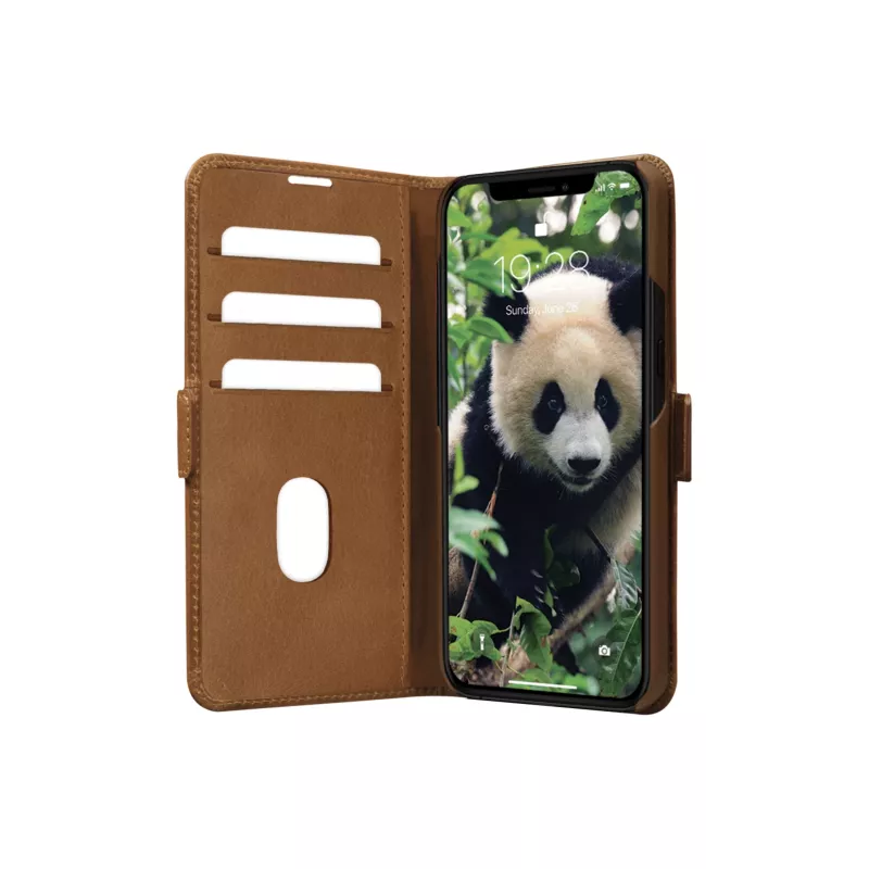 Custodia portafoglio dbramante1928 iPhone 14 Plus tan 3 scomparti per carte