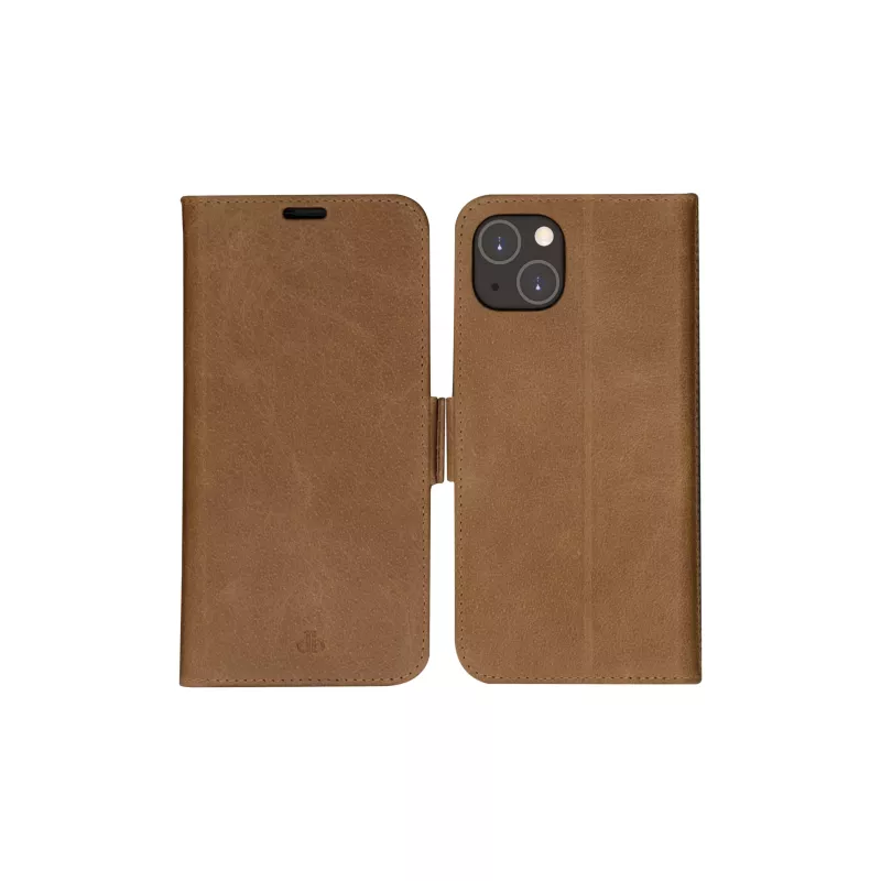 Custodia portafoglio dbramante1928 iPhone 14 Plus tan 3 scomparti per carte