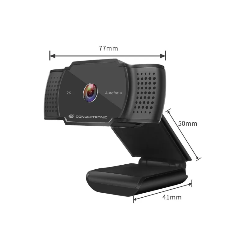 Webcam Conceptronic AMDIS 2K Super HD con autofocus e microfono