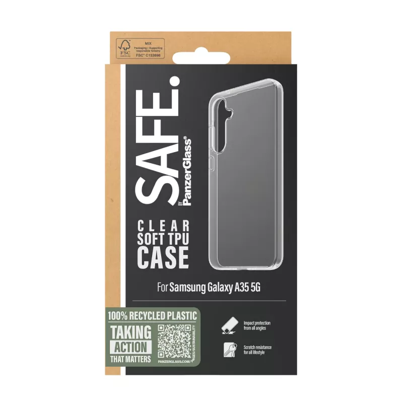 PanzerGlass SAFE. by ® Custodia TPU Samsung Galaxy A35 5G | Trasparente