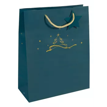 Sacchetto regalo Sigel GT034 blu 260x120x330 mm