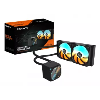 Dissipatore CPU a liquido GIGABYTE GAMING 240 — 2x120mm ARGB, socket LGA1851/AM5