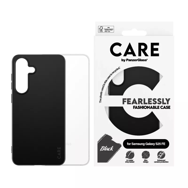 PanzerGlass CARE™ by ® custodia TPU nero Samsung Galaxy S25 FE 5G