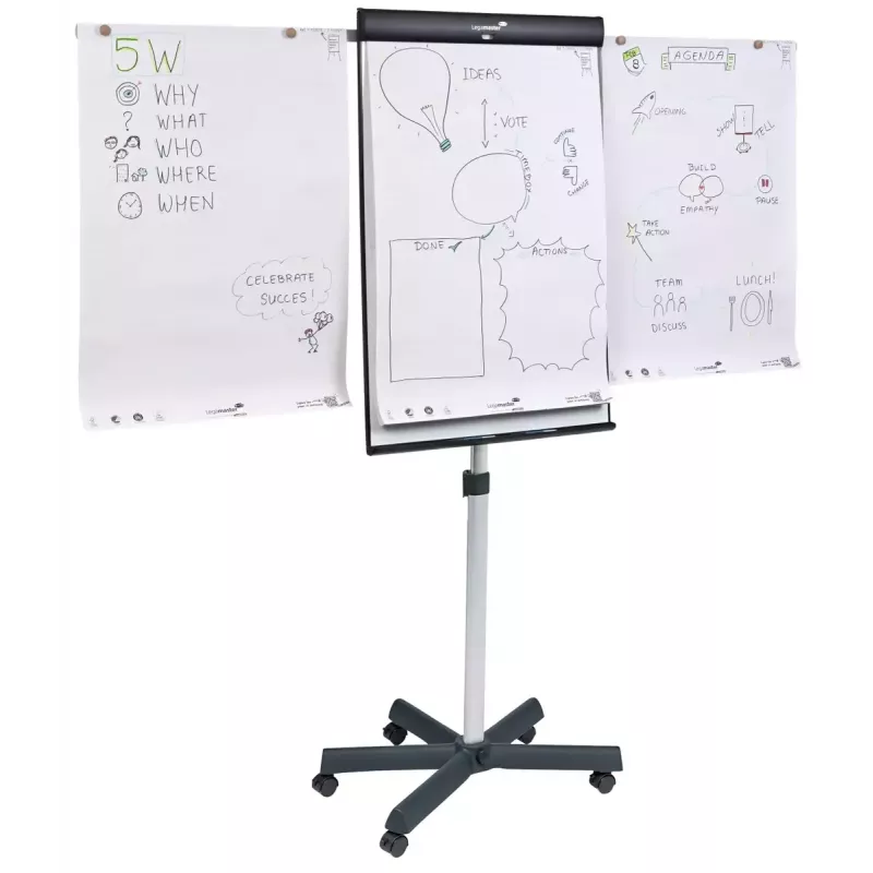 Legamaster SKETCH PRO Lavagna a fogli mobili con base a stella in acciaio 5 rotelle